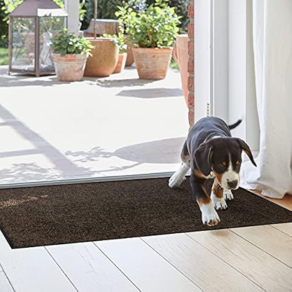 Carpido Deurmat bruin – entreemat binnen – vuilvangmat 60 x 180 cm – loper gang antislip – woonkamerdecoratie - deurmat vuilvangmat